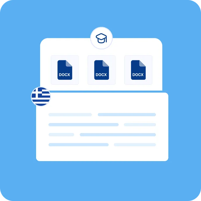 Greek Translation for US College & Graduate Admissions index