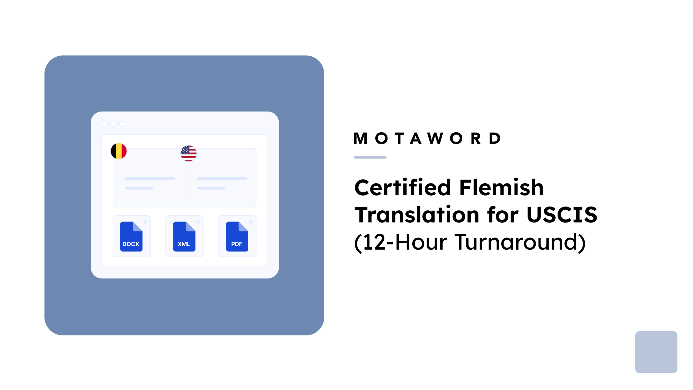 Certified Flemish Translation for USCIS | MotaWord