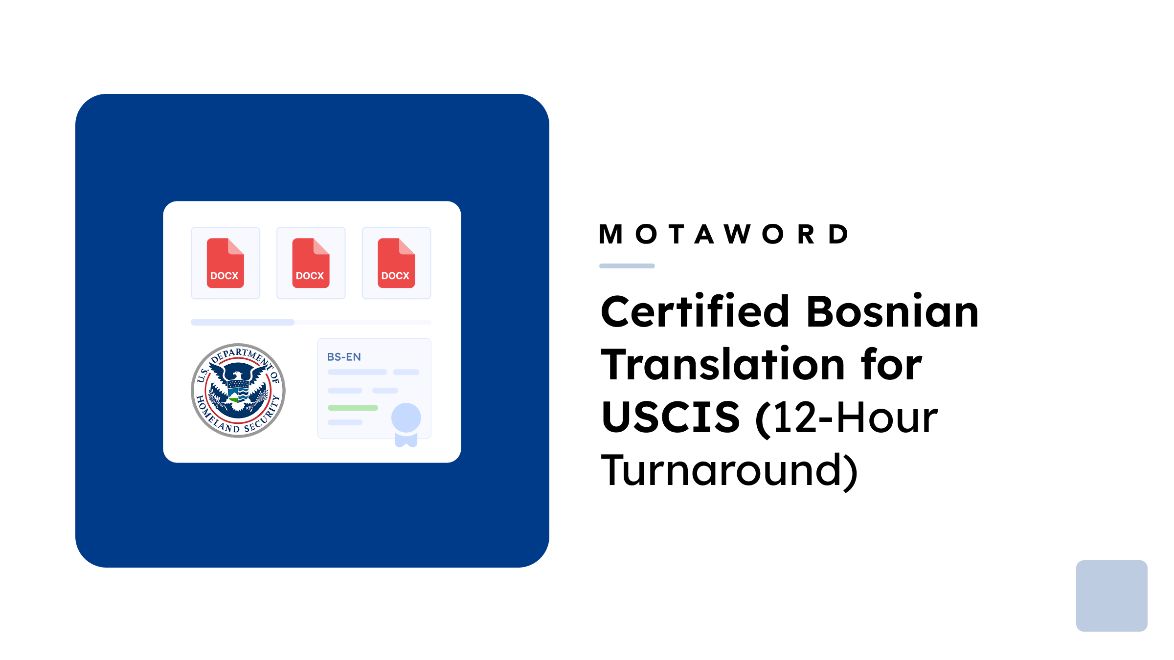 Certified Bosnian Translation for USCIS | MotaWord