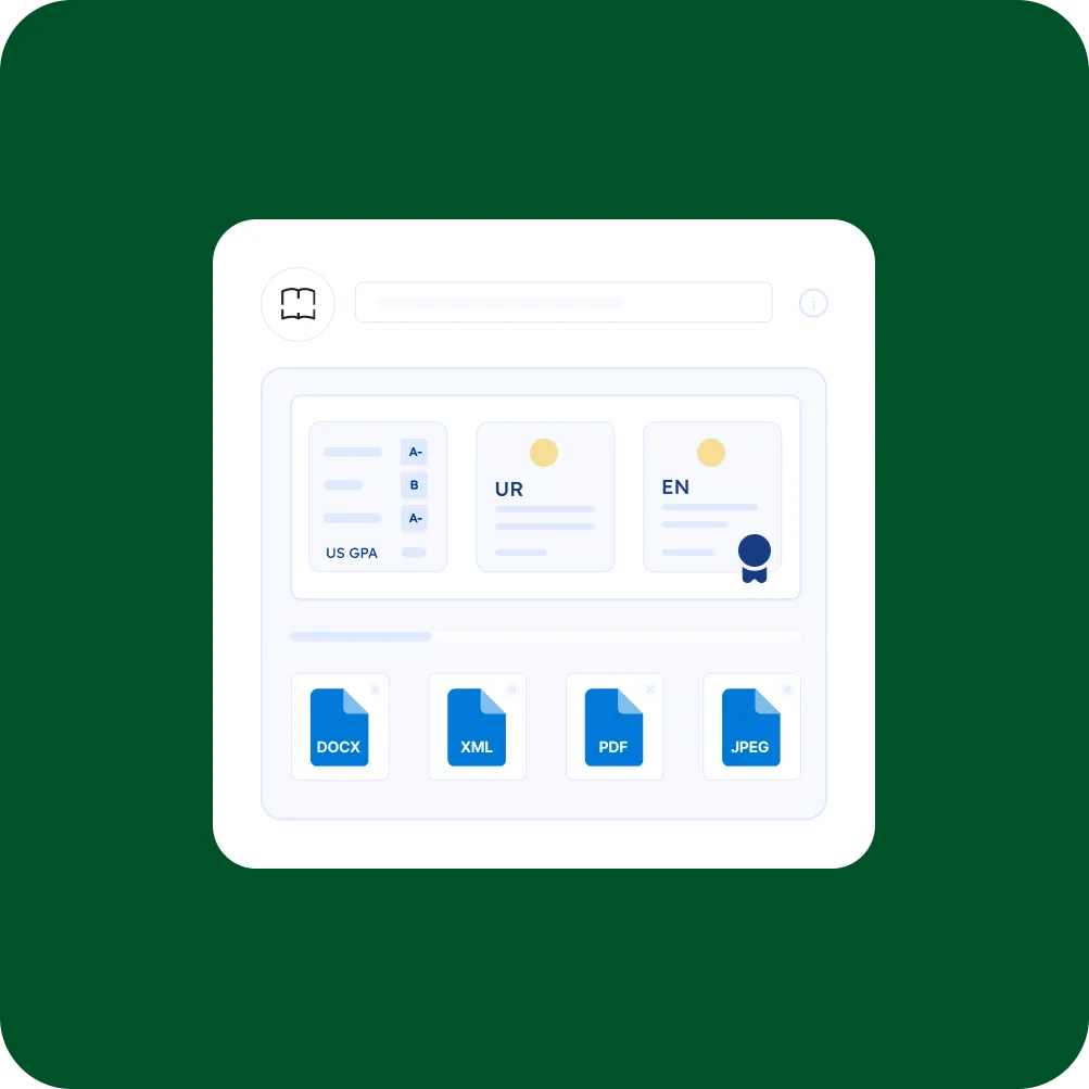 Urdu Diploma and Transcript Translation for Degree Evaluation index