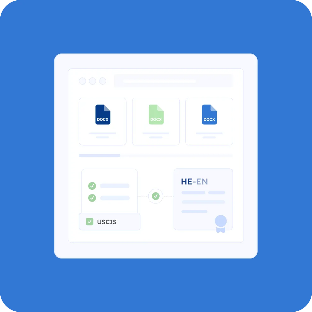 Hebrew Document Translation for Immigration and Civil Records index