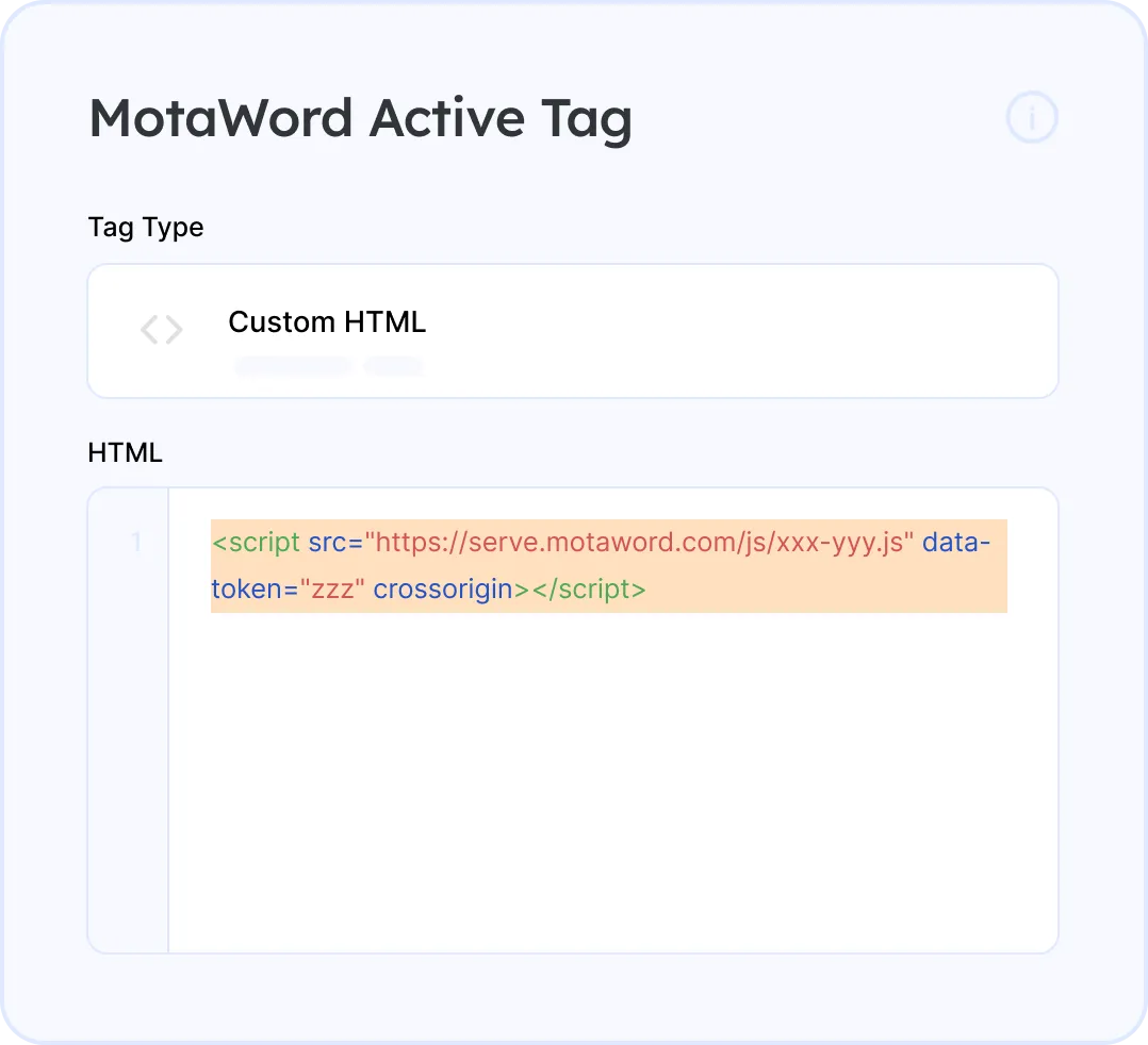 steps to translate your website using Google Tag Manager and MotaWord Active