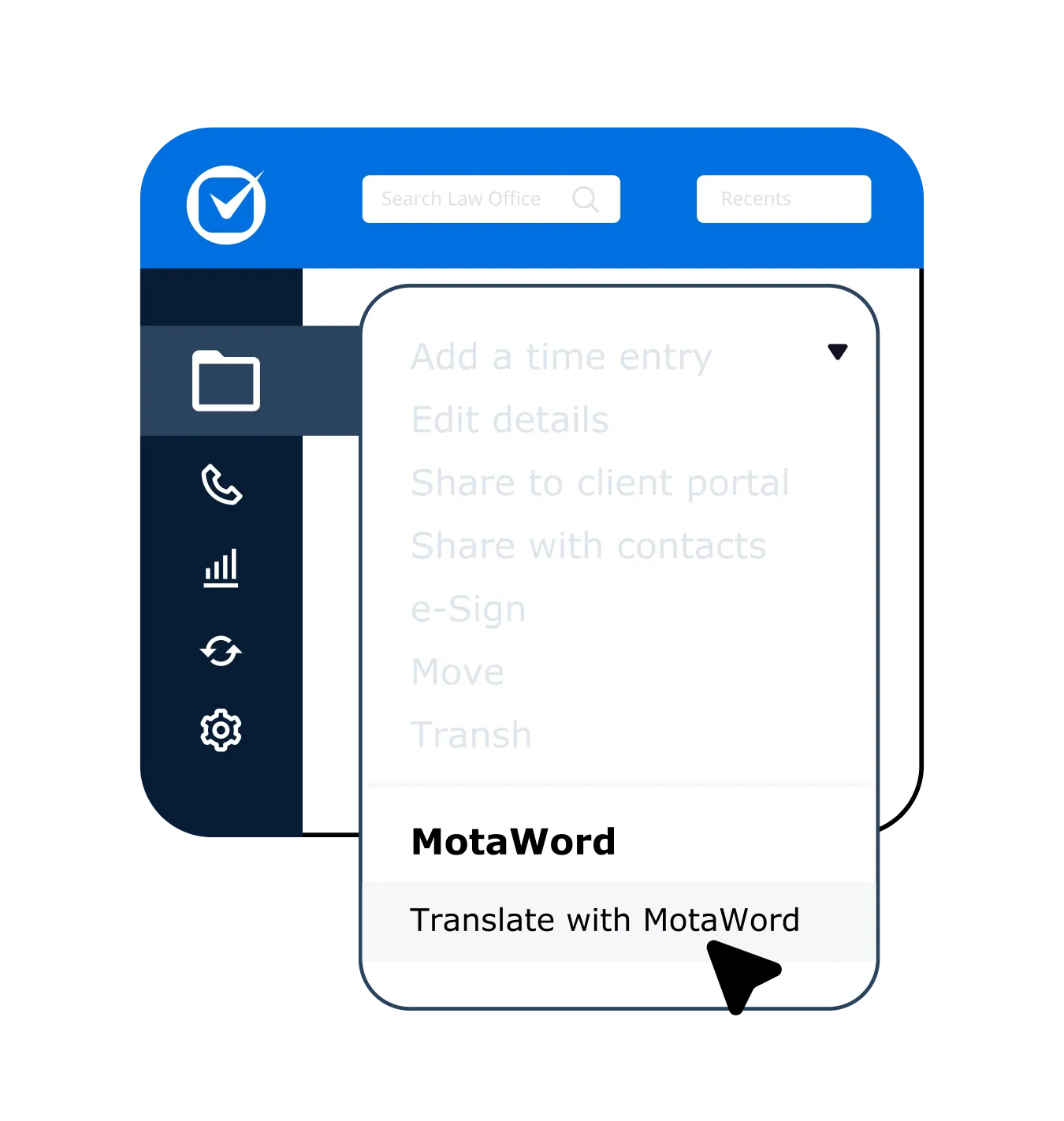 MotaWord's Clio Integration