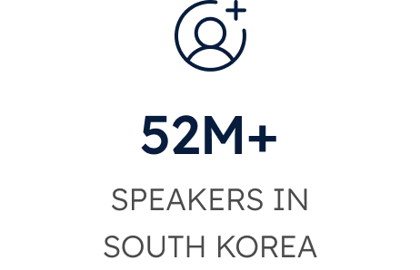 Over 52 Million Speakers in South Korea