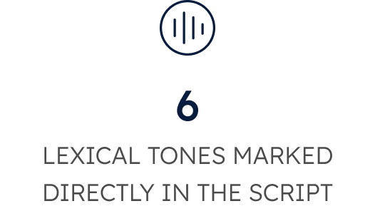 6 LEXICAL TONES MARKED DIRECTLY IN THE SCRIPT