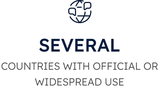 Several COUNTRIES WITH OFFICIAL OR WIDESPREAD USE