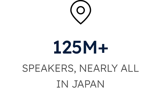 125M+ SPEAKERS, NEARLY ALL IN JAPAN