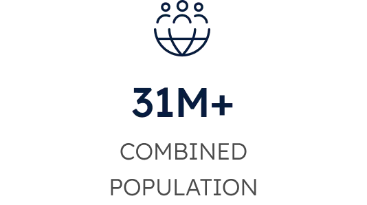 31M+ COMBINED POPULATION
