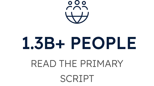 1.3B+ POPULATION USING SIMPLIFIED CHINESE AS PRIMARY SCRIPT