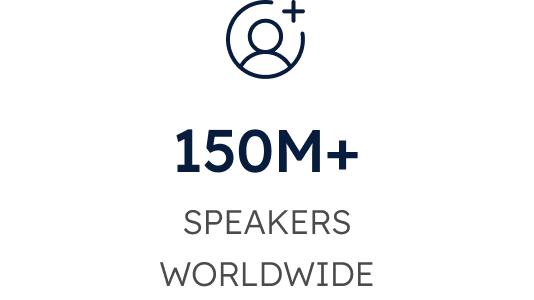 150M+ SPEAKERS WORLDWIDE