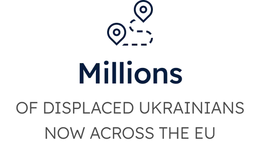 Millions OF DISPLACED UKRAINIANS NOW ACROSS THE EU