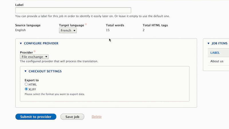 Drupal translation module